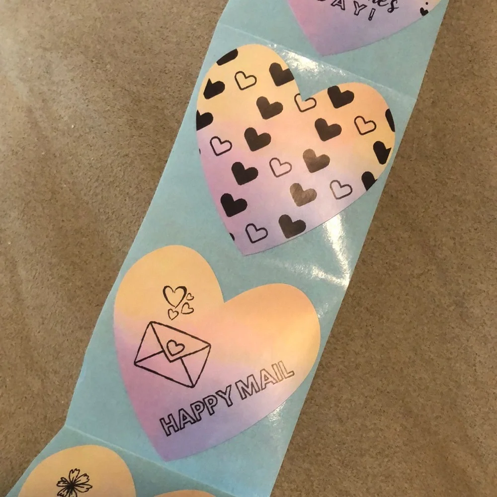30 Custom Heart-Shaped Sticker Set